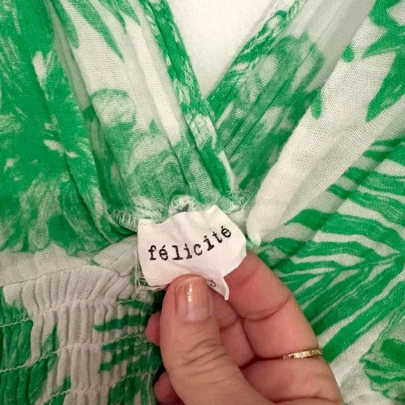 Tropical Green Leaf Print Maxi Dress - Picture 5 of 6